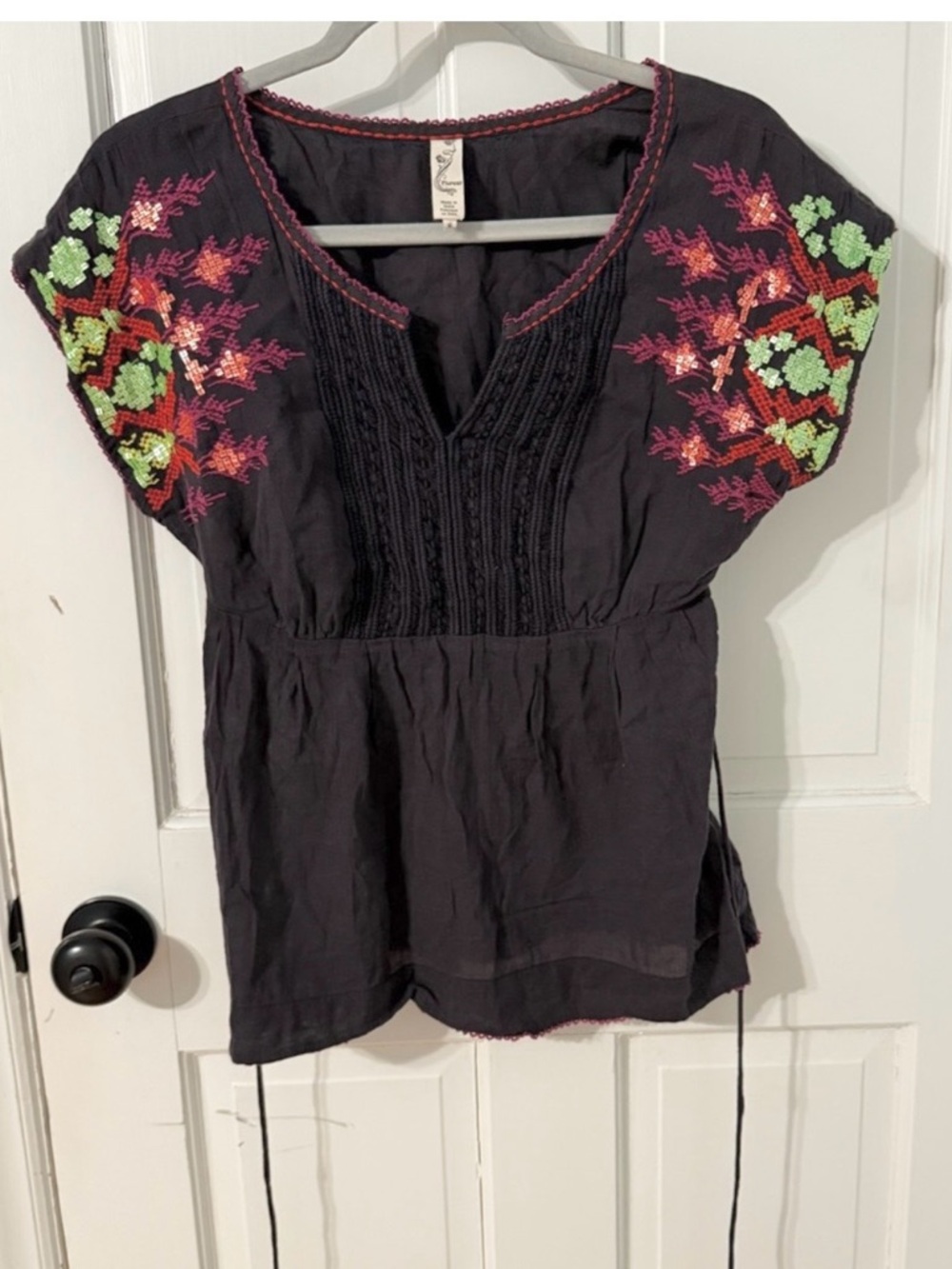 Floreat (Anthropologie) Embroidered Top